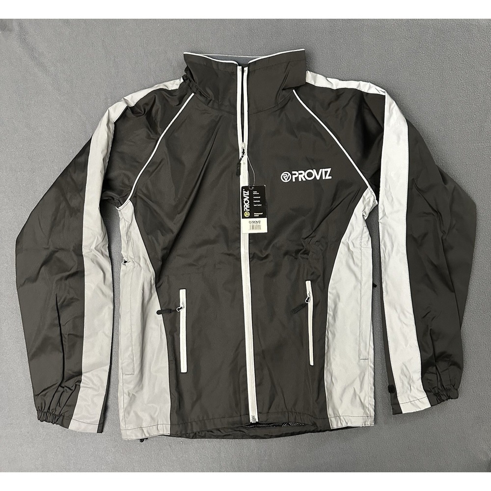 Proviz Nightrider Waterproof Zull Zip Jacket Mens Size S Black Reflective NWT
